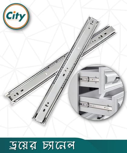 ১ জোড়া স্টেইনলেস স্টিলের ড্রয়ার চ্যানেল বল বিয়ারিং স্লাইডার বিভিন্ন সাইজের ৩ পার্ট Drawer Channel