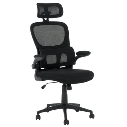 Ergonomic Mesh Office Chair with Lumbar Support & Adjustable Headrest – Black