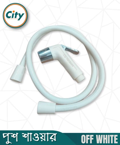 টয়লেট পুশ শাওয়ার হ্যান্ড পুশ শাওয়ার কমোড শাওয়ার সেট অফ হোয়াইট