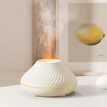 Volcanic Flame Mini Humidifier With Color Night Light- White