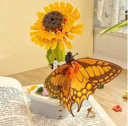 Swallowtail Butterfly Sunflower Potted Plant