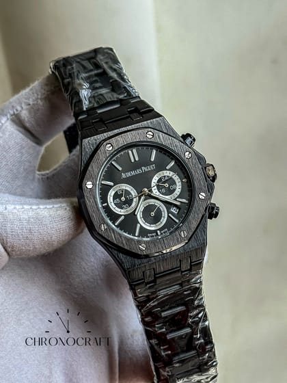 Audemars Piguet Royal Oak Chronograph Black Dial-Black Stainless Steel AA