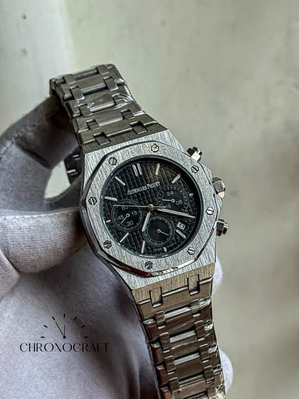 Audemars Piguet Royal Oak Chronograph Black Dial-Silver Stainless Steel AA