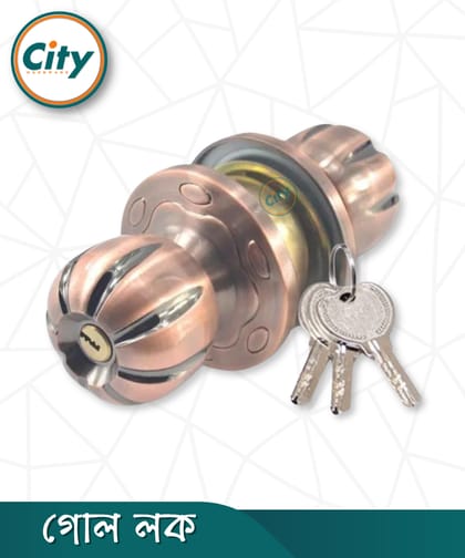 প্রিমিয়াম মানের রাউন্ড লক উচ্চ সুরক্ষা রাউন্ড লক কাঠের দরজার লক অ্যান্টিক রঙের ডোর লক