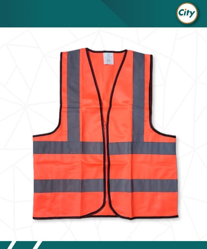 রিফ্লেক্টিভ সেফটি ভেস্ট জিপার সহ লাল রঙের