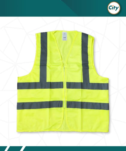 রিফ্লেক্টিভ সেফটি ভেস্ট জিপার সহ সবুজ রঙের