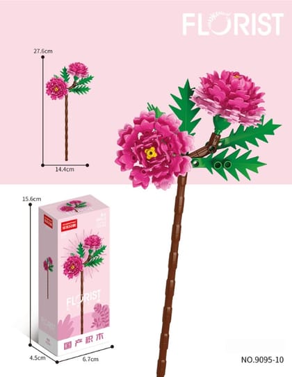 Peony -Flower Bricks