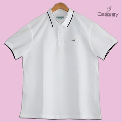 Crocodile Solid White Color Polo T-Shirt