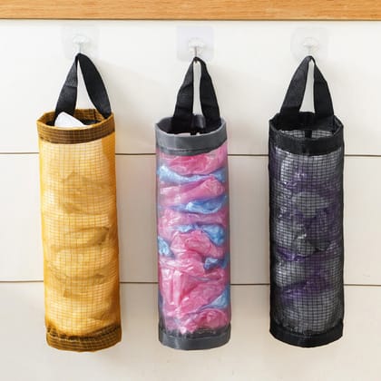 1pcs Hanging Waste Bag Holder, Durable Widening Handle Wearable Garbage Bag Storage Bag, Bottom Outlet for Home Kitchen, Bedroom