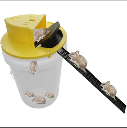 Mouse Trap Flip and Slide Bucket Lid Mice Rat Trap For Indoor Outdoor Multi Catch Auto Reset