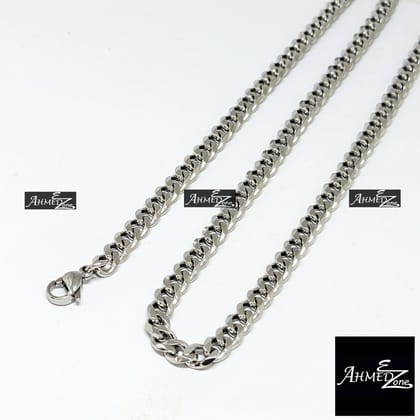5mm Cuban Neck Chain Stainless Steel Silver Color (GC-331)