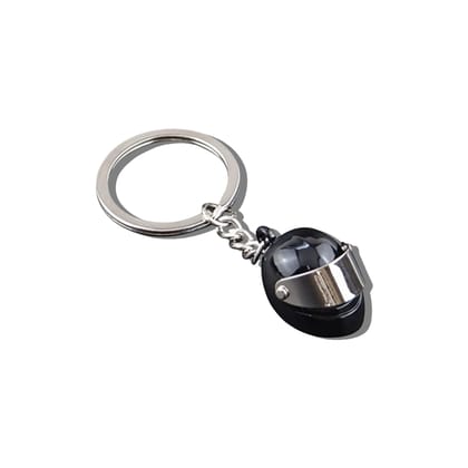 Black Motorcycle Helmet Model Key Ring