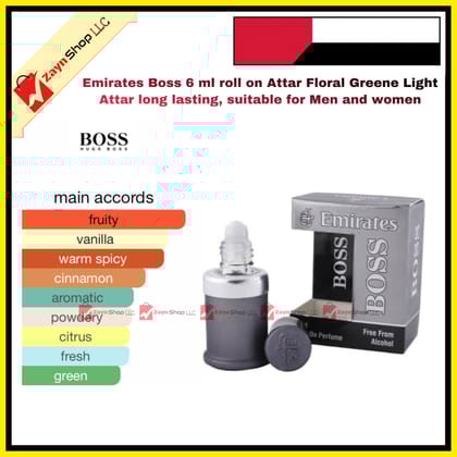 Emirates Boss 6 ml roll on Attar Floral Light Attar long lasting, suitable for Men and women