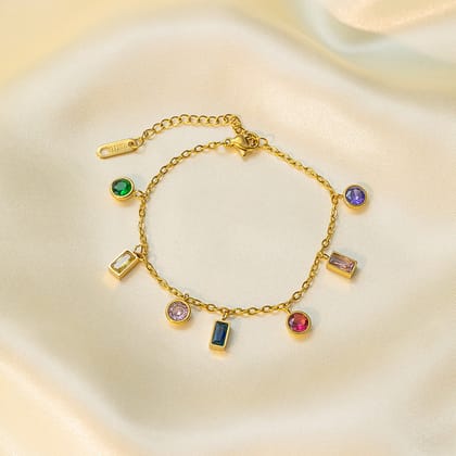 Colored zircon stone bracelet
