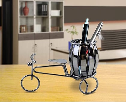 Craft Expertise Decorative Iron Bicycle Pen Stand Holder For Office