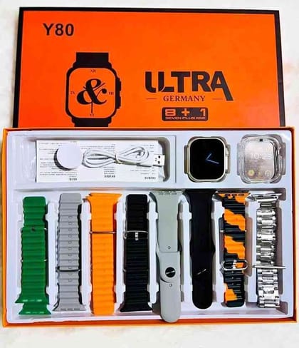 Y80 Ultra Smartwatch With 8 Strap