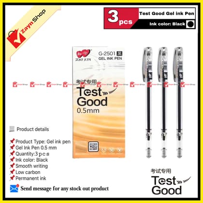 Test Good Gel Ink Pen Black 0.5mm 3 pcs