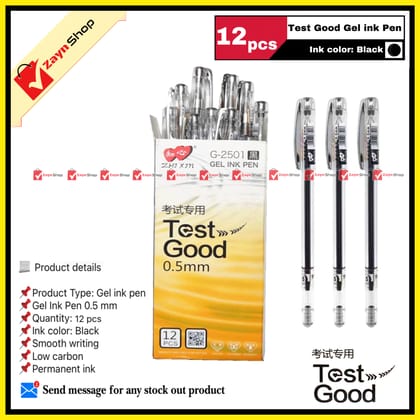 Test Good Gel Pen Black ink 0.5mm 12pcs