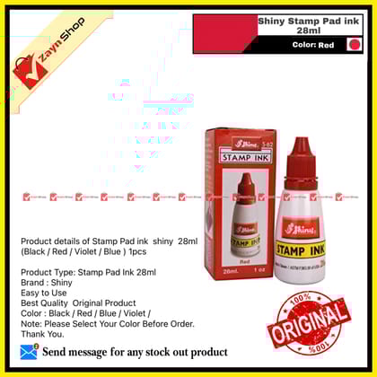 Shiny Stamp Pad ink 28ml Red 1pcs