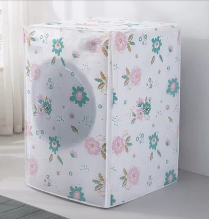 (Front Loading Washing Machine Cover Flower Design) (58x62x85CM ‍Size) Waterproof Cover Dust Cover