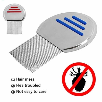 (Steel Lice Comb) Lice Terminator Comb And All Nit Egg Free - Professional Stainless Steel Lice Removal Comb