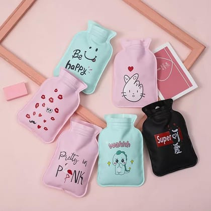 1 Pc Baby (Mini Hot Water bag) Heater Soft Velvet Bag 15*9.5Cm Multicolor. - Hot Water Bag