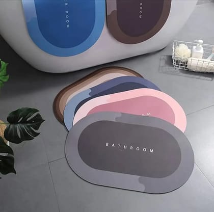 Super Absorbent Floor Mat, Memory Foam Bath Mat Absorbent Super Cozy Soft Strong Non-Slip Pvc Bathroom Rug Easy to Clean