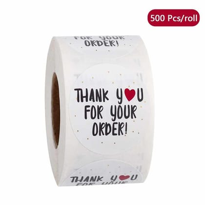 Thank You Stickers 500pcs Roll Round Creative Pattern Thank you Stickier Sealing Business Label Sticker