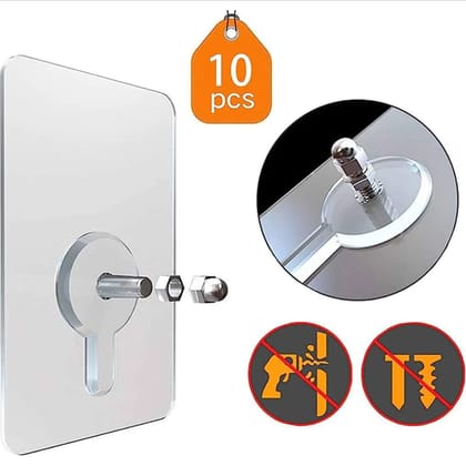 Hook Non-Marking Screw 10Pcs Punch-Free Wall Stickers Home Seamless Nail With Nut And Nut Cap