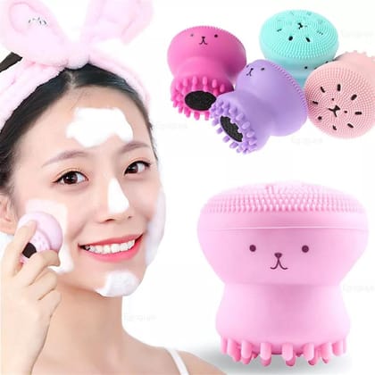 Facial Cleansing Brushes Silicone Cute Octopus Facial Cleanser Pore Cleanser Exfoliator Face Scrub Washing Brush Skin Care Tools