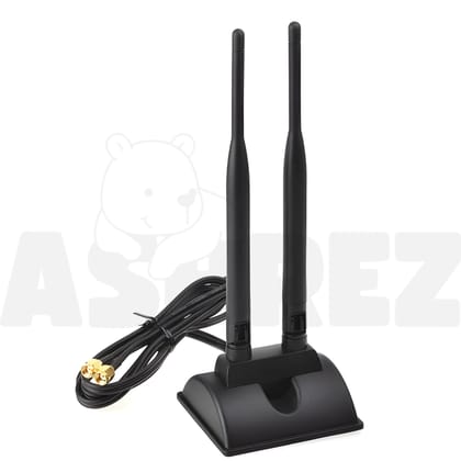 Eightwood 2.4GHz 5GHz Dual Band RP-SMA Male WiFi Antenna + IPEX MHF4 to RP-SMA Female Cable (2-Pack)