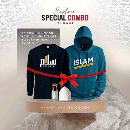 ১টি প্রিমিয়াম হুডি, ১টি প্রিমিয়াম ফুলহাতা টি'শার্ট, ১টি আতর (কম্বো প্যাক)