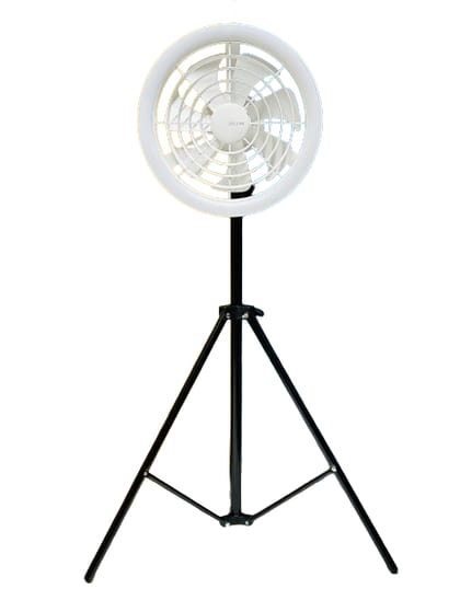 JISULIFE FA17 Rechargeable Fan With LED Ceiling Fan With Long Tripod Stand