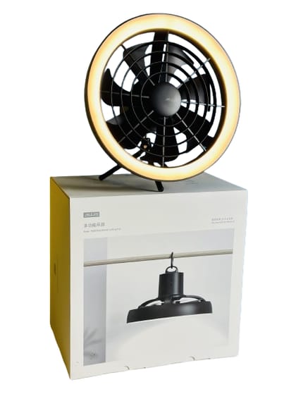 JISULIFE FA17 Rechargeable Fan With LED Light And Table Tripod