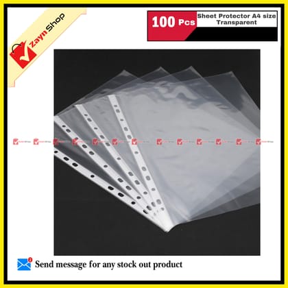 Sheet Protector A4 size Transparent 100 pcs Bundle