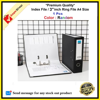 Index File / Premium Quality 3 inch 2 Ring File / Data Bank Ring File Random Color 1pcs