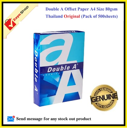 Double A Offset Paper A4 80gsm Thailand (Pack of 500sheets)
