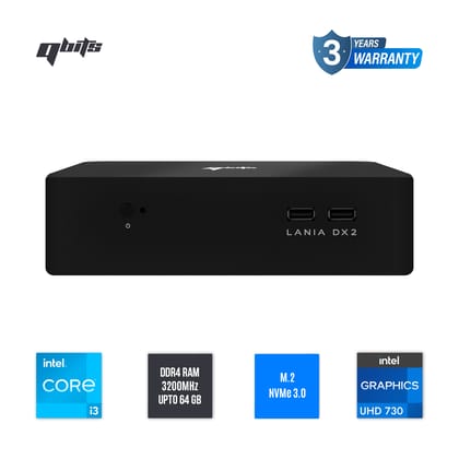 Qbits Lania DX2 Core™ i3-12100 8 GB RAM 500 GB M.2 NVMe SSD