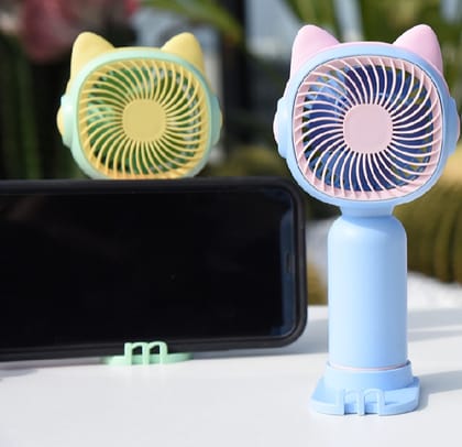 Mini USB Rechargeable Handheld fan with mobile stand