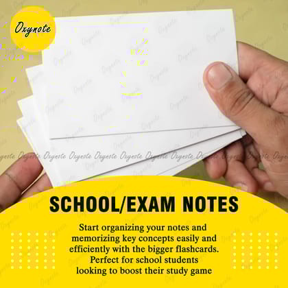 OXYNOTE 3 x 5 inches Index Flash Cards - 50 Cards - Suitable for Exam Preparation, Cheat Sheets, Short Notes, Syllabus Revision
