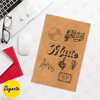 Music Theme Cover Notebook by OXYNOTE - 8.5 x 5.5 inch - 80 Pages