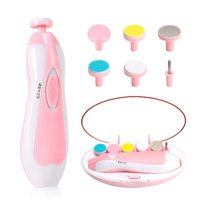 Baby Nail Trimmer Electric,Nail Clippers File for Baby No Sharp Claws Hurt, 6 in 1 with Light Safety Newborn Fingernails Care