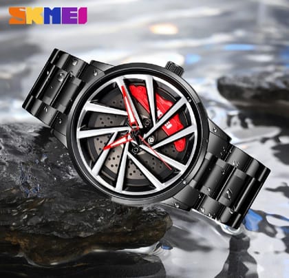 SKMEI 1990  Fashion Creative Cool Black Watch Cutout Concept original