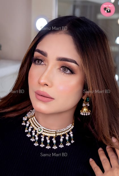 Luxury Premium Quality Indian Style Red & Green Color Necklace Set