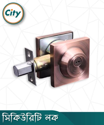 স্কোয়ার ডেডবোল্ট সিকিউরিটি লক ওয়ান সাইড কী ওয়ান সাইড নব দরজার লক অ্যান্টিক