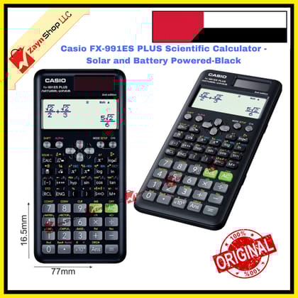 Casio FX-991ES PLUS- Scientific Calculator - Solar and Battery Powered-Black