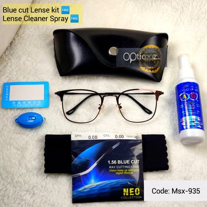 Deep Coffee Metal Premium BlueCut eyeglass