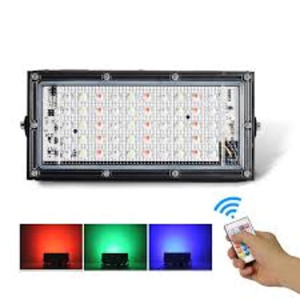 RGB LED Flood Light- Remote Controlled IP66 Waterproof Landscape & Outdoor Lighting (50W, AC220V)