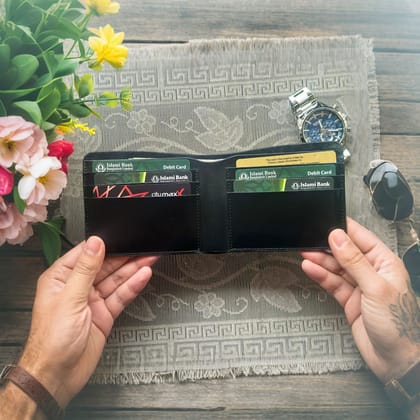 Genuine Leather Wallet for Men - Black