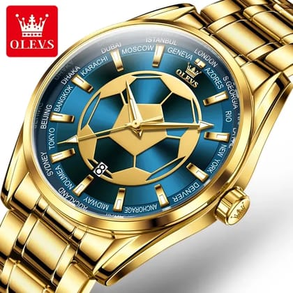 OLEVS 9949 Football Dial Men Business Sport Waterproof Quartz Watch